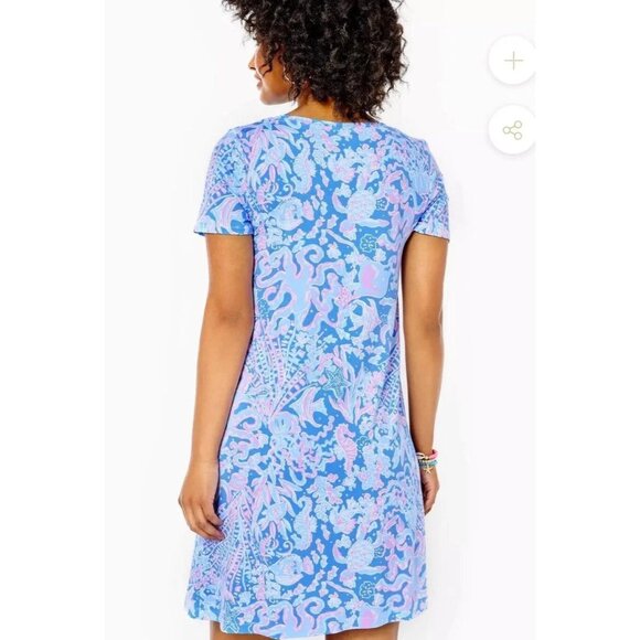 Lilly Pulitzer Women's  Dress Blue Purple Cody Sea What I Sea Fish Size Small - Picture 3 of 6